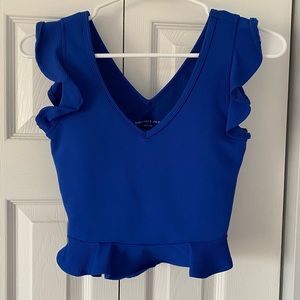 Blue active wear top. Very versatile. Can be worn to workout or to go out